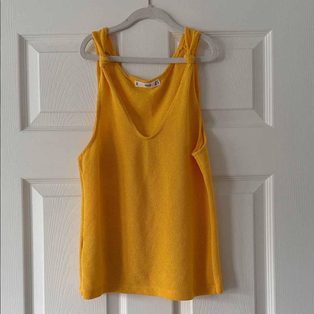 MANGO Golden Yellow Sleeveless Women's Top